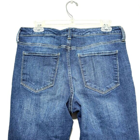 True Craft Mid-Rise Skinny Ankle Blue Jeans Distressed Busted Out Knees size 13 - Picture 6 of 8